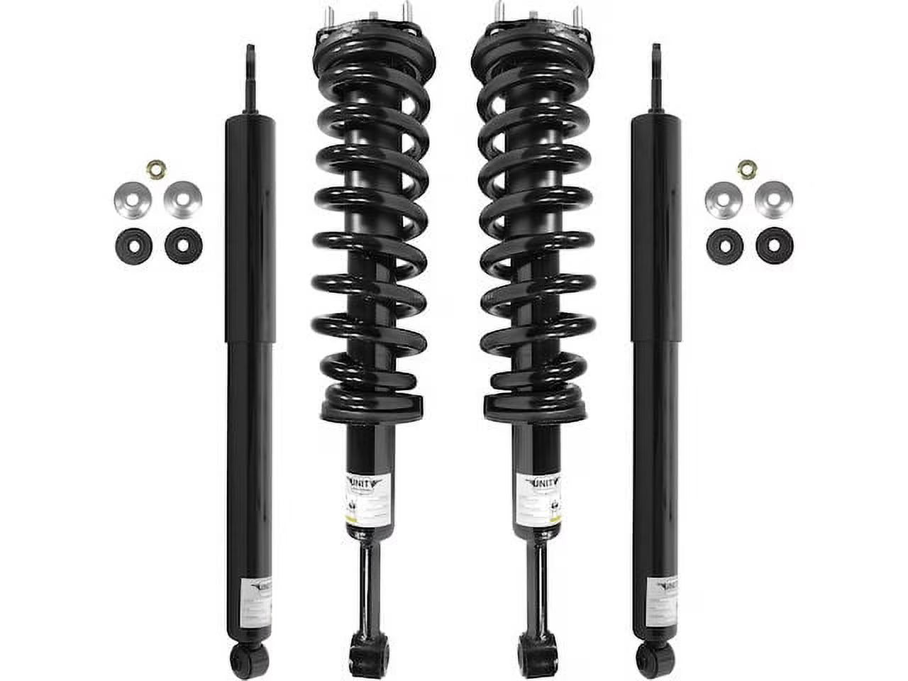 Front and Rear Suspension Strut Coil Spring and Shock Absorber Assembly Kit - 4 Piece - Compatible with 2007 - 2020 Toyota Tundra (Excludes TRD Package) 2008 2010 2011 2012 2013 2014 2015 2016