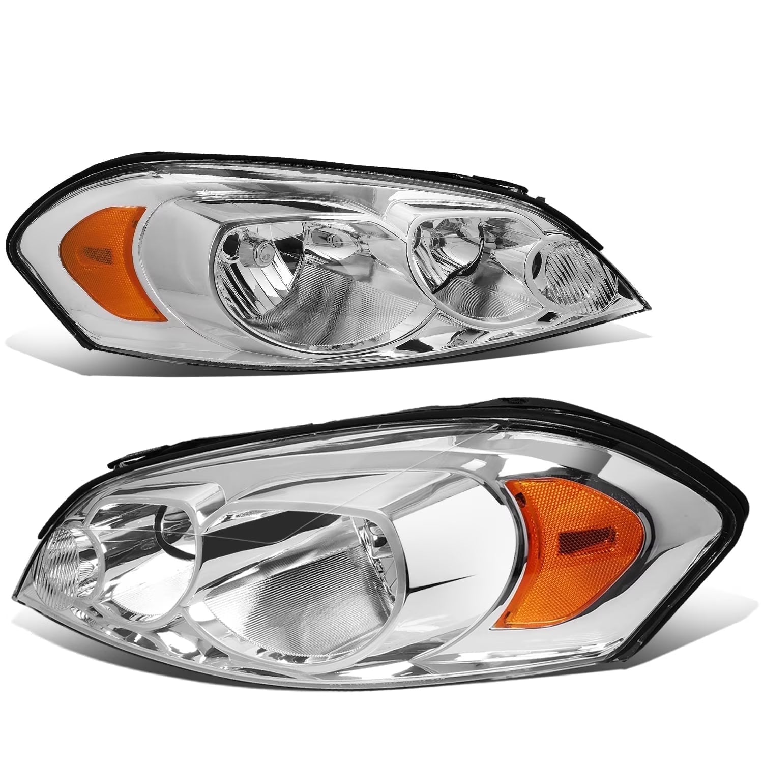 DNA Motoring For 06-16 Chevy Impala Monte Carlo Chrome Amber Corner Headlight Lamp Pair