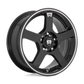 Motegi Aluminum Rim MR116 FS5 16X7in Gloss Black Machined Flange Finish, MR11667001340