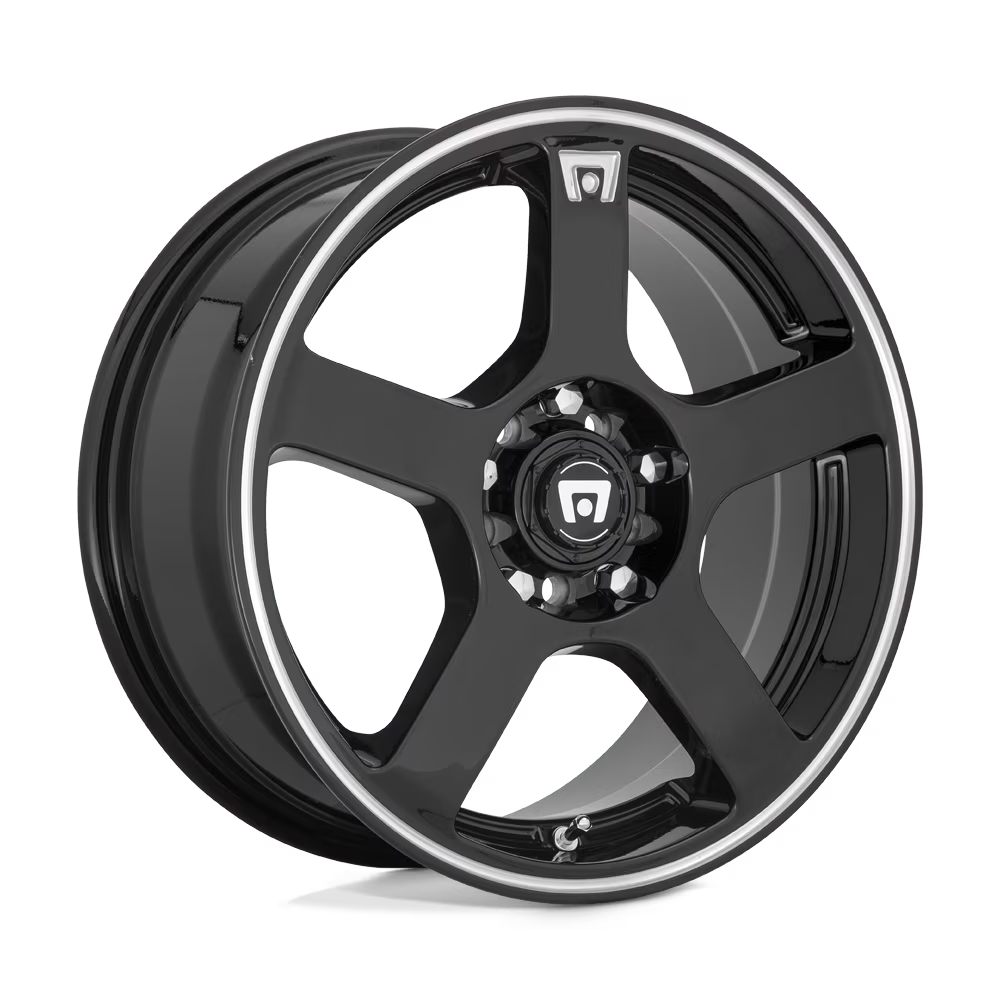 Motegi Aluminum Rim MR116 FS5 16X7in Gloss Black Machined Flange Finish, MR11667001340