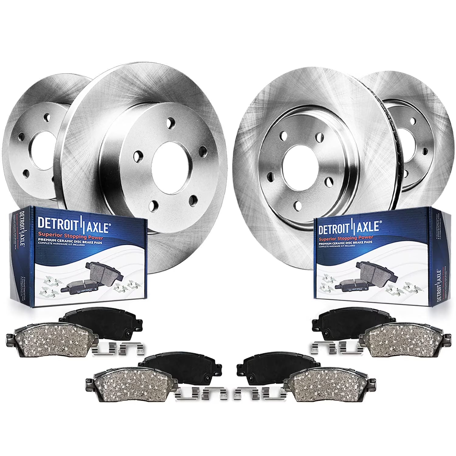 Detroit Axle - Brake Kit for Ford Fusion Mazda 6 Lincoln MKZ Zephyr Mercury Milan Front & Rear Disc Brake Rotors and Ceramic Brakes Pads Fits select: 2006-2012 FORD FUSION SE
