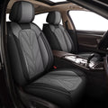 DIKSOAKR 2 Front Car Seat Covers for Volkswagen VW Taos 2022-2024 2025 Breathable Leather Seat Covers Waterproof Automotive Seat Cushion Protectors (2 Seat, Black&Grey)
