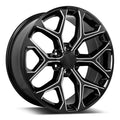 REV Wheels 582M-2298324 582 Series- 22x9 - 5.94 bs - 6x5.5/6x139.7 -Black/Machined Lip