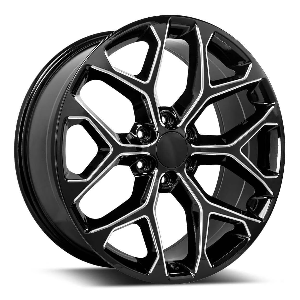REV Wheels 582M-2298324 582 Series- 22x9 - 5.94 bs - 6x5.5/6x139.7 -Black/Machined Lip