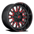 Fuel 1PC Aluminum Rim D612 STROKE 18X9in Gloss Black Red Tinted Clear Finish, D61218902650