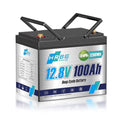12V 100Ah Group 24 Mini LiFePO4 Battery,Lithium RV Batteries for Solar,Marine,Trolling Motor,Van,Camping,Backup Power,100A BMS,15000+Deep Cycles