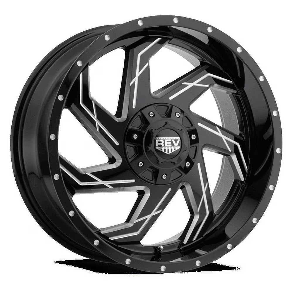 REV Wheels 895M-2123544 895 Series- 20x12 - 8.23 bs - 6x5.5/6x135 -Black/Machine Lip