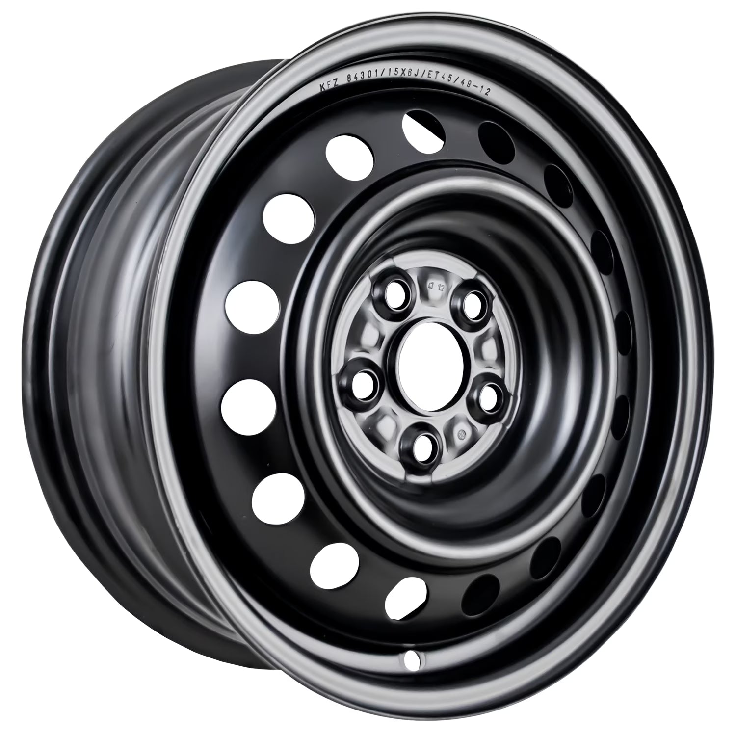New Aftermarket Painted Black Steel Wheel 15 x 6 4261102471 16 Slot Style fits 2003-2008 Toyota Corolla
