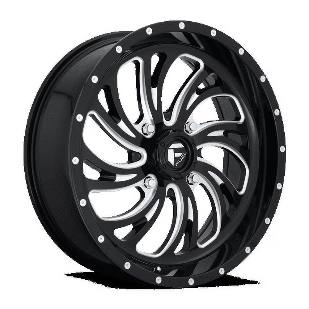 Fuel UTV Aluminum Rim D641 KOMPRESSOR 20X7in Gloss Black Milled Finish, D6412070A644