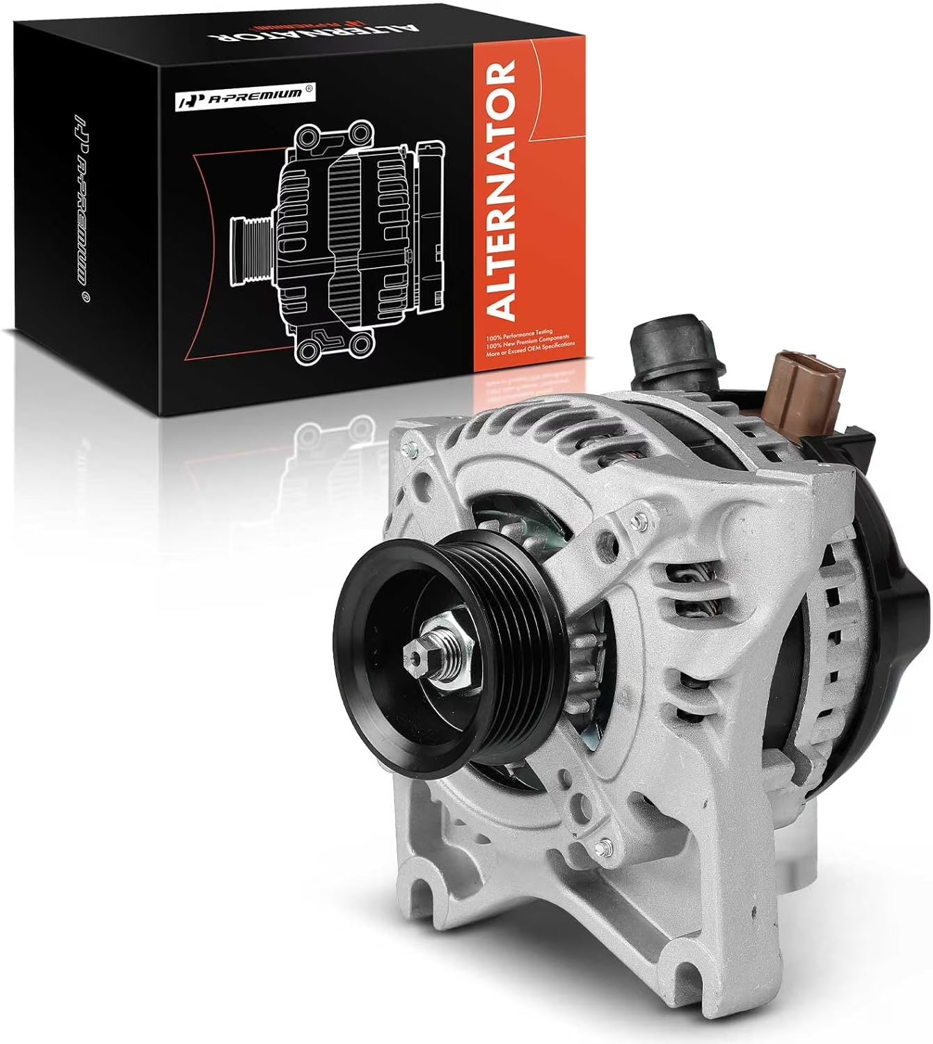 A-Premium Alternator Compatible with Ford Crown Victoria, E150, E250, E-350 Super Duty, E-450 Super Duty & Lincoln Town Car & Mercury Grand Marquis, 12V 130A 6-Groove Pulley CW, Replace# AW7T10300AA