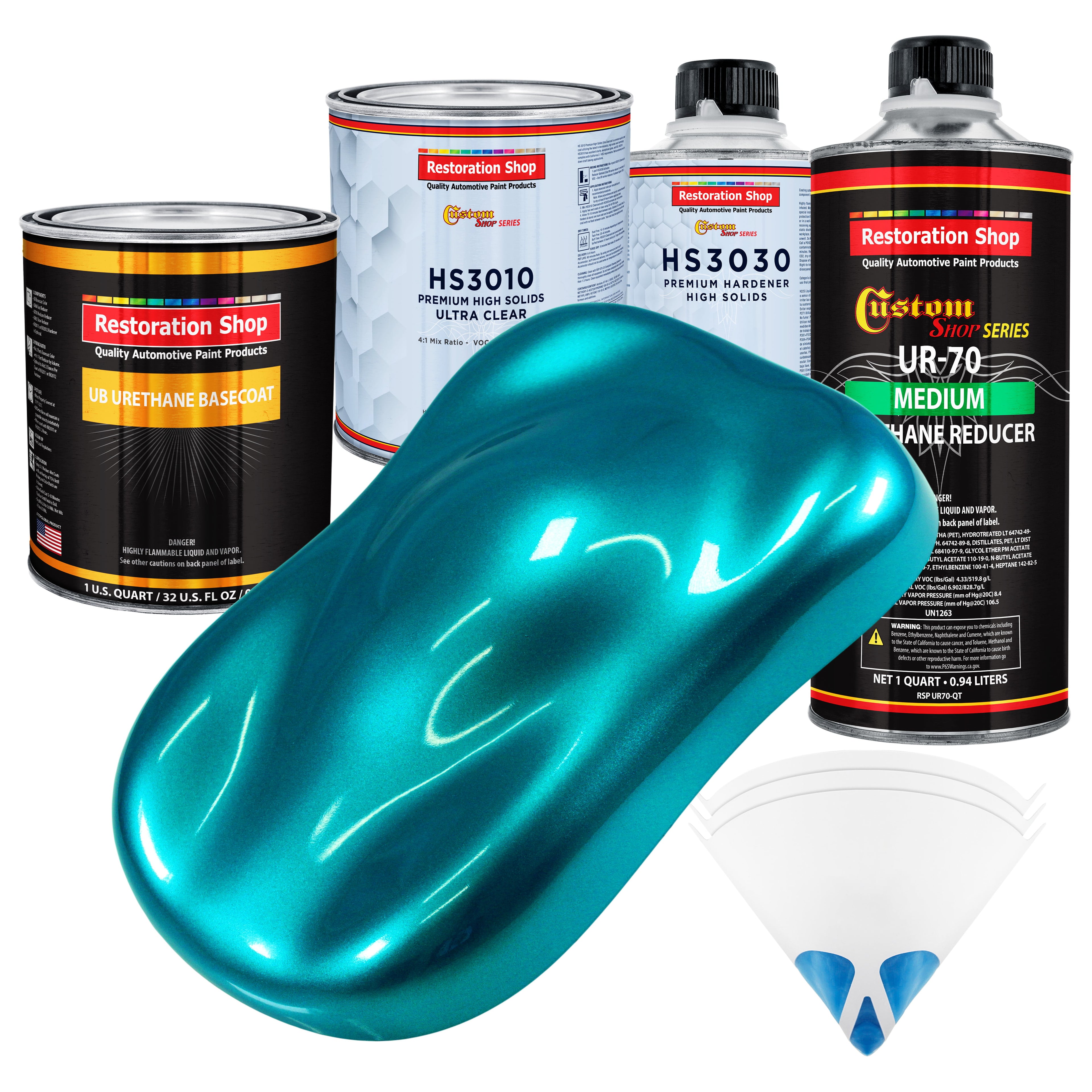 Teal Green Metallic Premium Quart URETHANE BASECOAT CLEARCOAT Car Auto Paint Kit