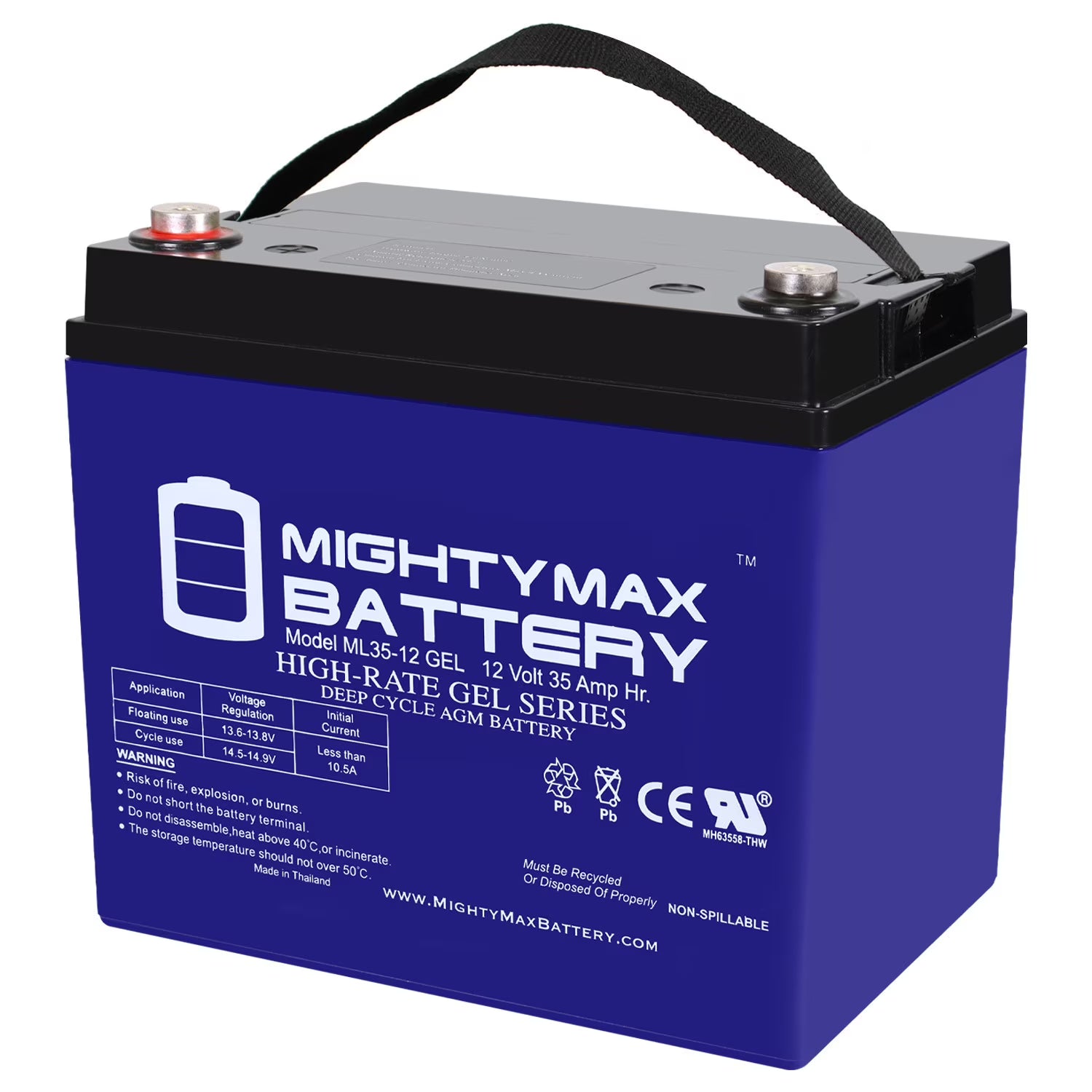 12V 35AH GEL Replacement Battery for Pride Shuttle Mobility
