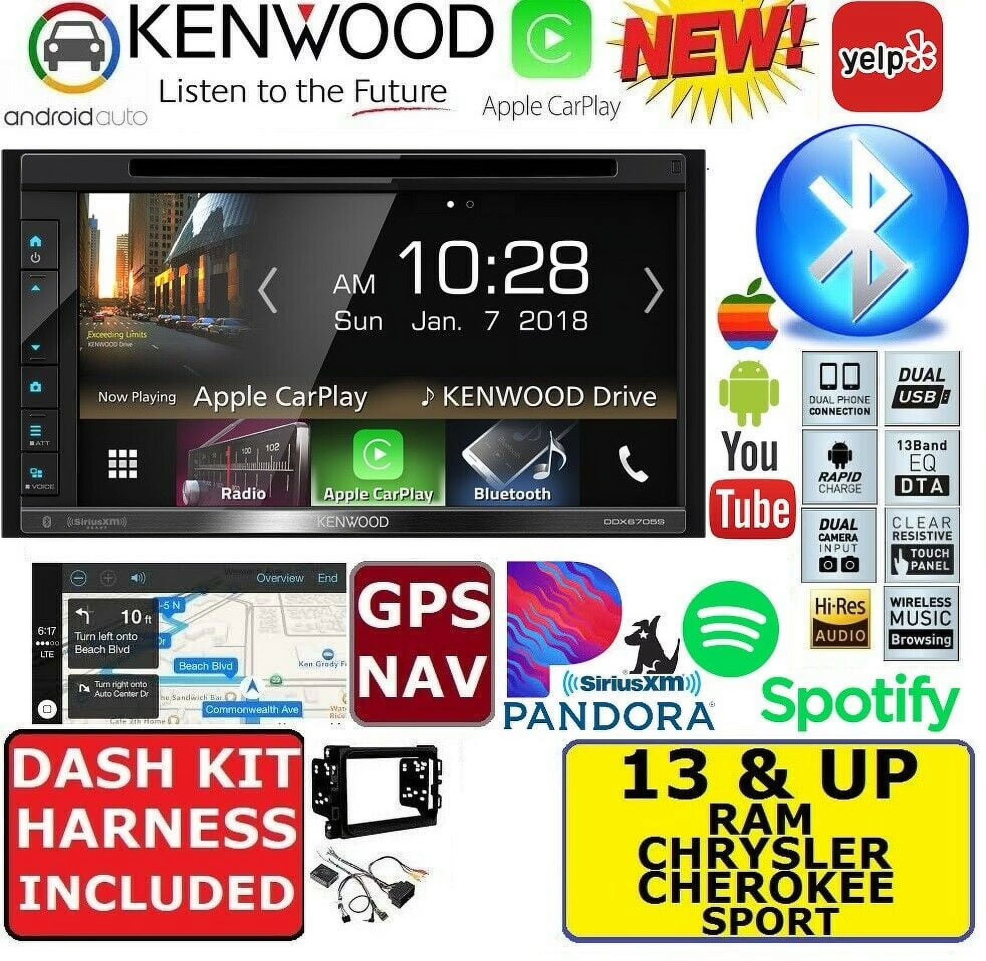 2013 &UP RAM KENWOOD GPS NAVIGATION SYSTEM APPLE CARPLAY ANDROID AUTO CAR STEREO