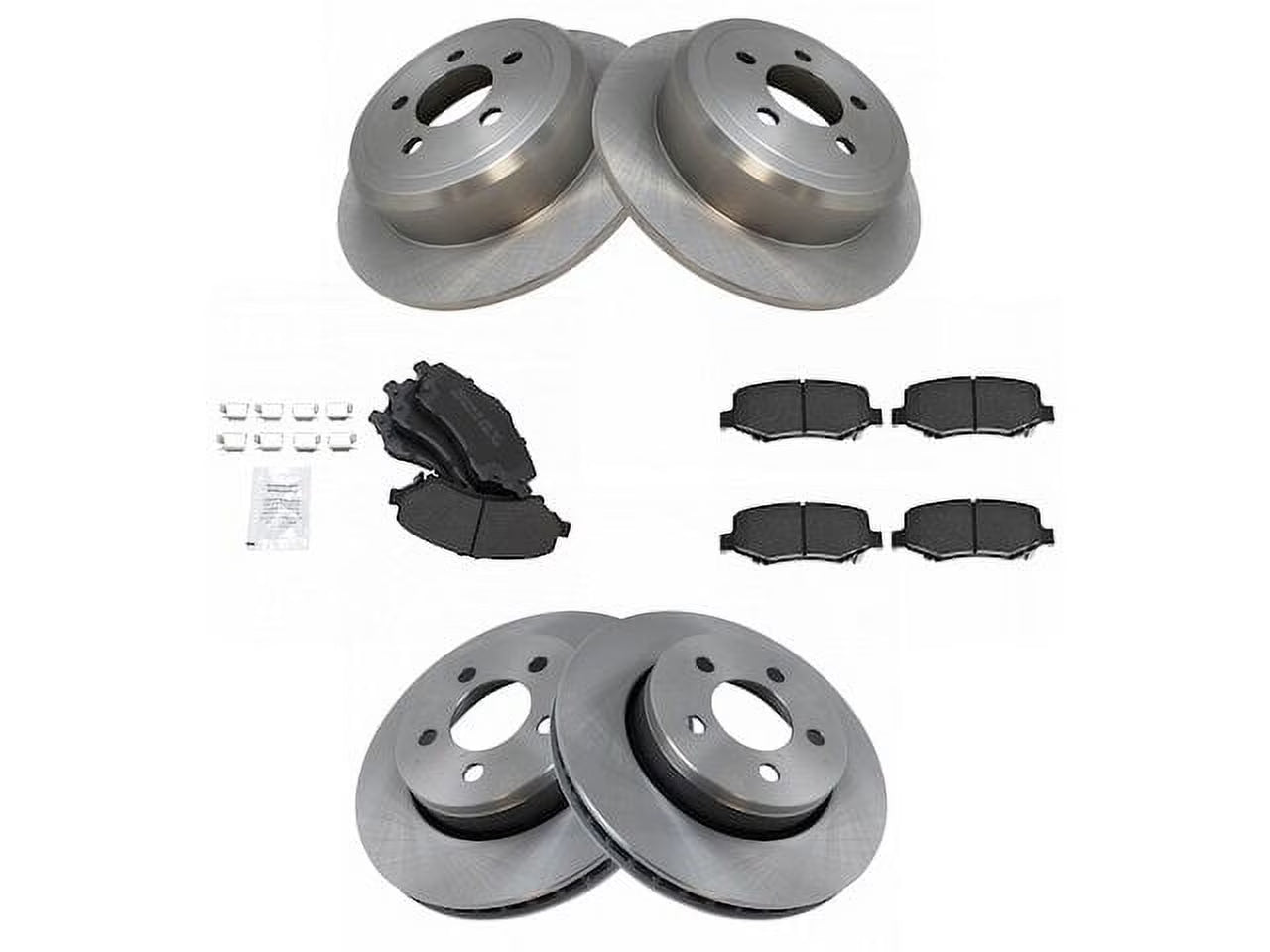 Front and Rear Brake Pad and Rotor Kit - Compatible with 2008 - 2012 Jeep Liberty 2009 2010 2011