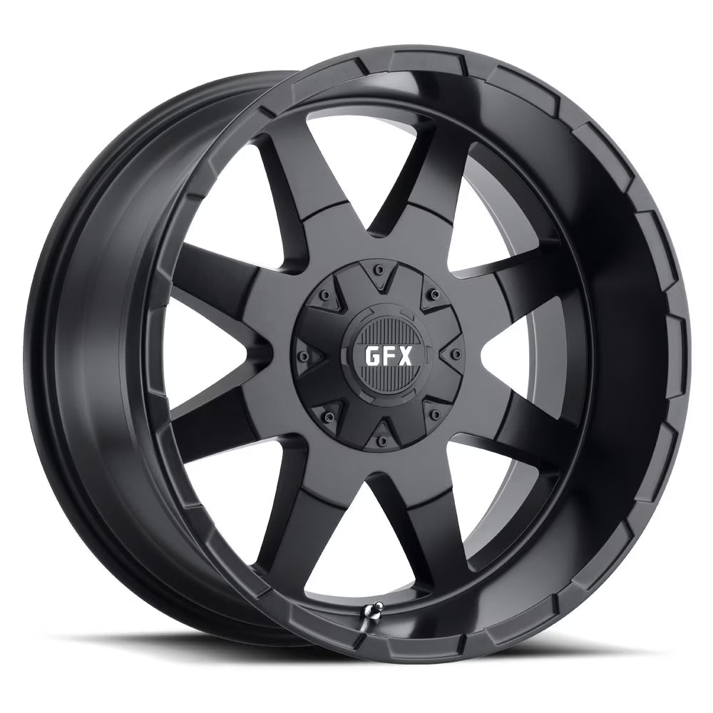 TR-12 Custom Wheel 18x9 inch 6-135 Bolt-Pattern 0 Offset Matte Black Rim Style 8 Spoke for Truck