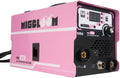 MIGBLOOM 145A Flux Core Mig Welder 110V 3 in 1 Gasless MIG/Stick/Lift TIG Welding Machine Synergic Control IGBT Inverter Multiprocess Portable Wire Feed Welder PINK