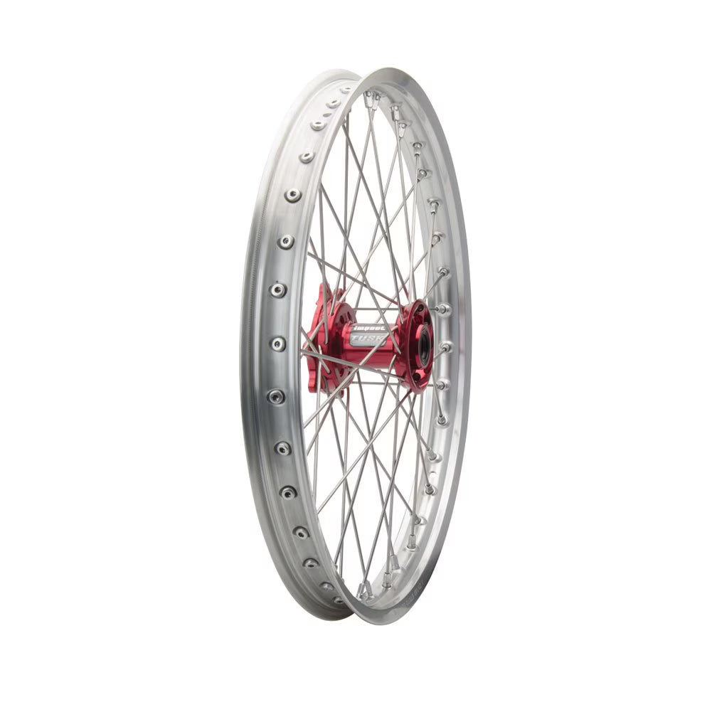 Tusk Impact Complete Wheel - Front 21 x 1.60 Silver Rim/Silver Spoke/Red Hub for Honda CRF250R Works Edition 2025