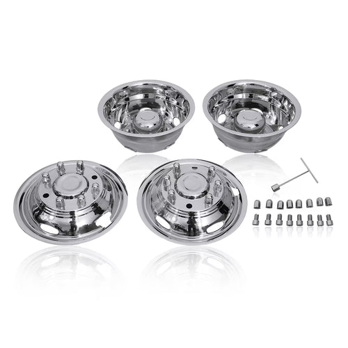 17 Inch 8 Lugs 5 Hand Holes Stainless Steel Wheel Simulators for 2011-2021 Chevy GMC 3500 Dually Wheel Truck