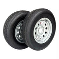 2-Pack Trailer Tire on Rim ST205/75R15 TrailQuest LRC 6 Ply Radial 5 Lug Silver Modular Wheel 5X4.5  Bolt Pattern