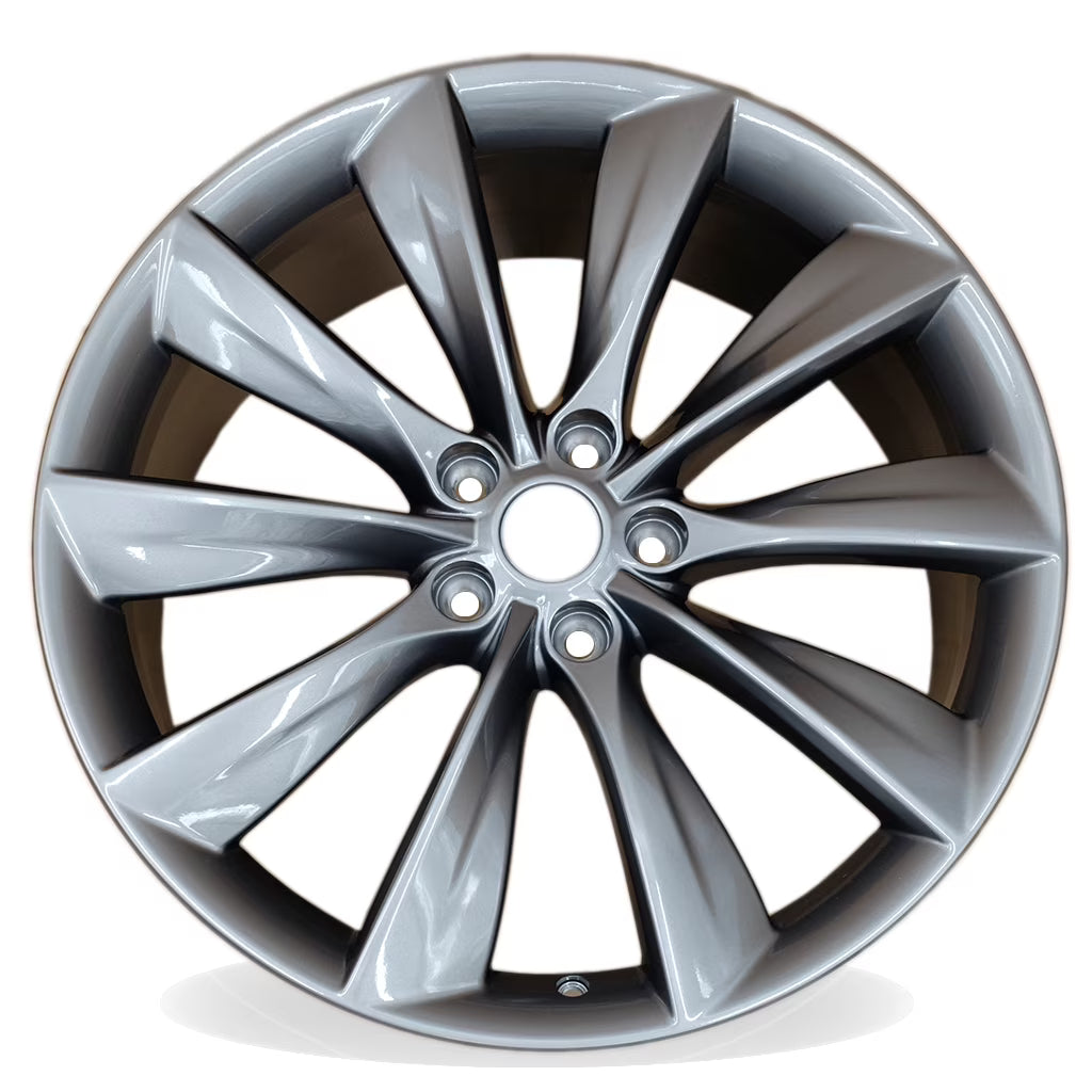21  Single 21x8.5 Charcoal Front or Rear Alloy Wheel For Tesla Model S 2012-2017 OEM Design Replacement Rim 98727 6005868