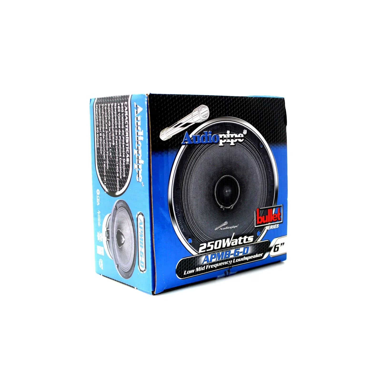2 Pair Audiopipe 6 Sealed Mid Bass Loud Speaker 1000W 8 ohms 1.5 VC Black
