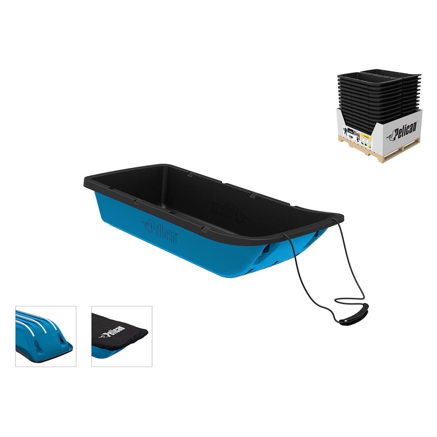 Pelican Trek 52 Utility Sled - Ram-X Runners. Pull Rope and Travel Cover - 4 Season Sled - Heavy Duty RAM-X Construction - Carry Up to 226 lb - Cyan