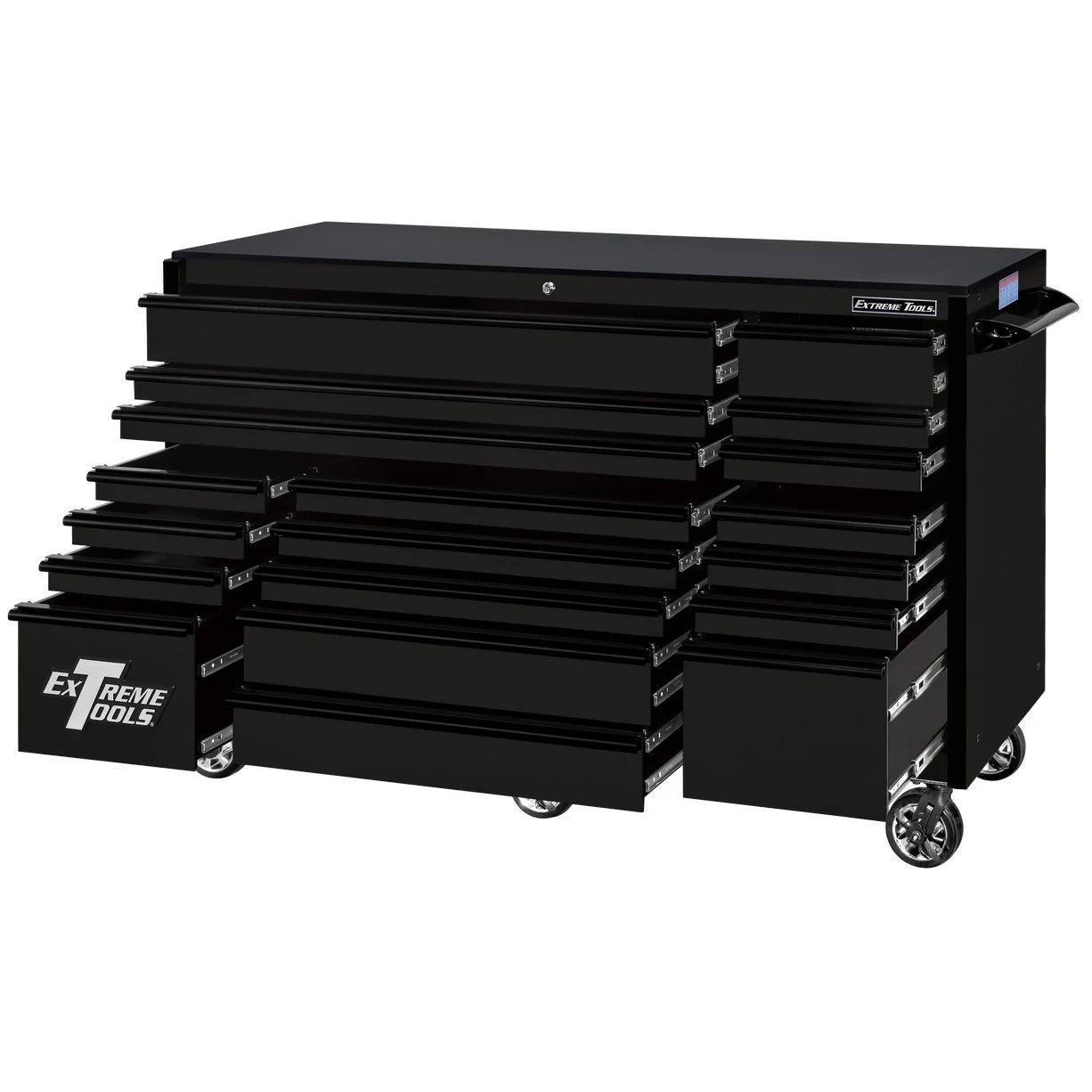 Extreme Tools 72¡å x 30¡å, 19 Drawer Roller Cabinet with 250 lbs. drawer slides, RX 250 Series