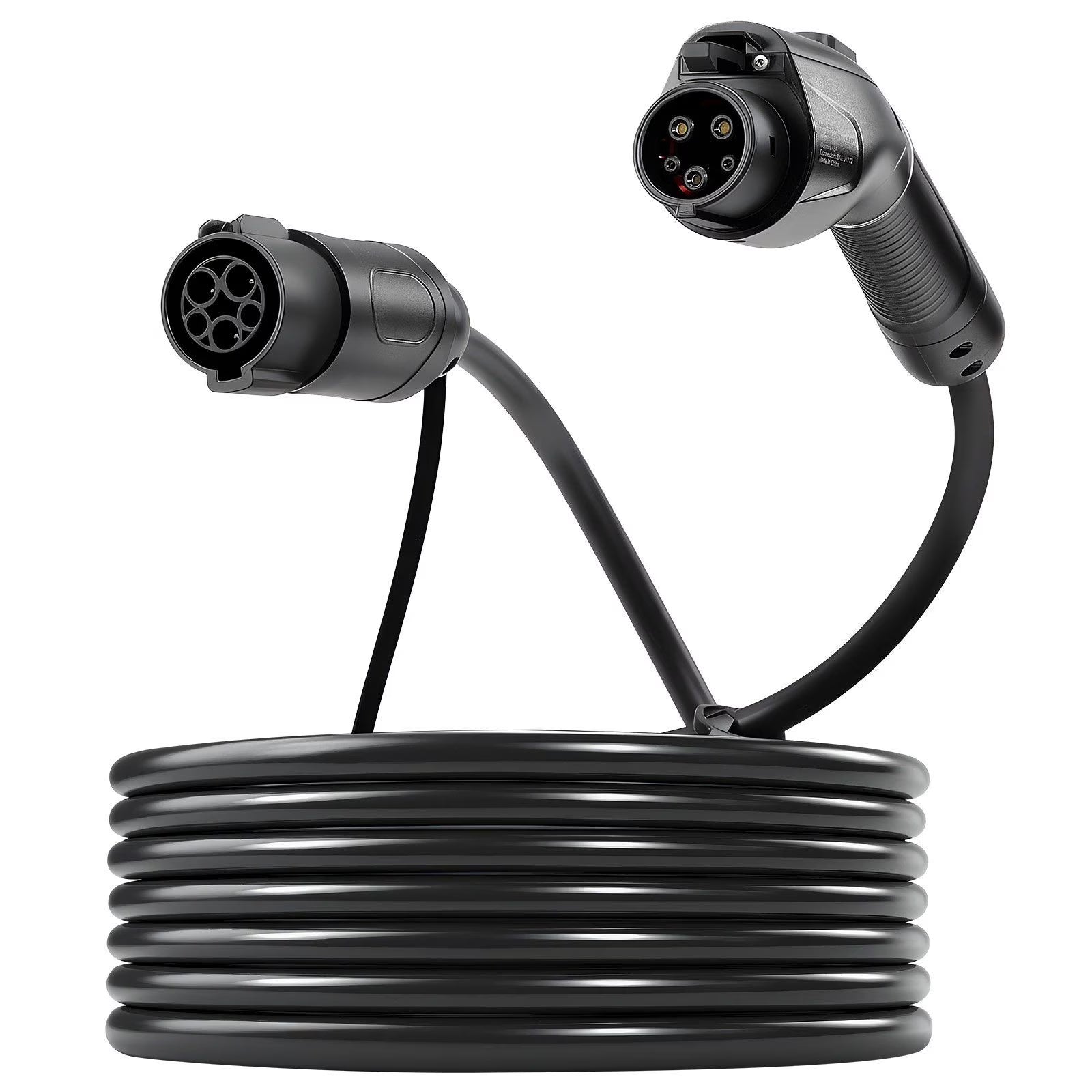 32A 40ft J1772 EV Charger Extension Cable, Heavy Duty IP66 Waterproof for 120V-240V Level 1/Level 2 Electric Vehicle Charging, Includes Storage Bag