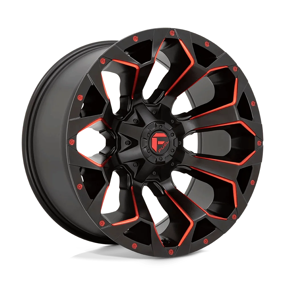 Fuel 1Pc D787 Assault 20X9 6X135/6X139.7 1Et 106.1Cb Matte Black Red Milled Wheel