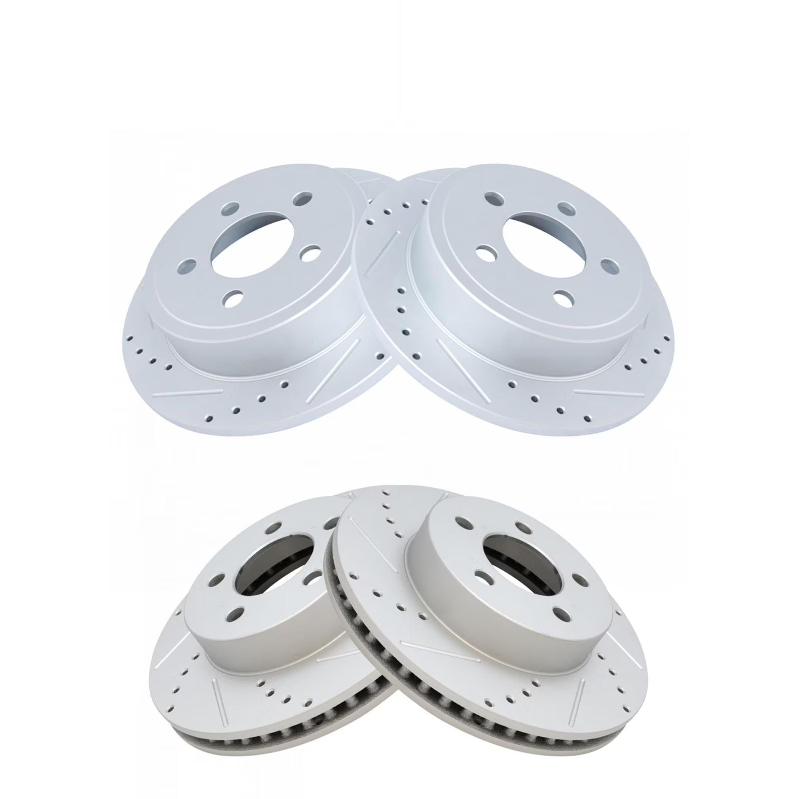 Cross Drilled & Slotted Brake Rotor Set (4pcs) for 2003-2007 for Jeep for Liberty - Premium G-Coated