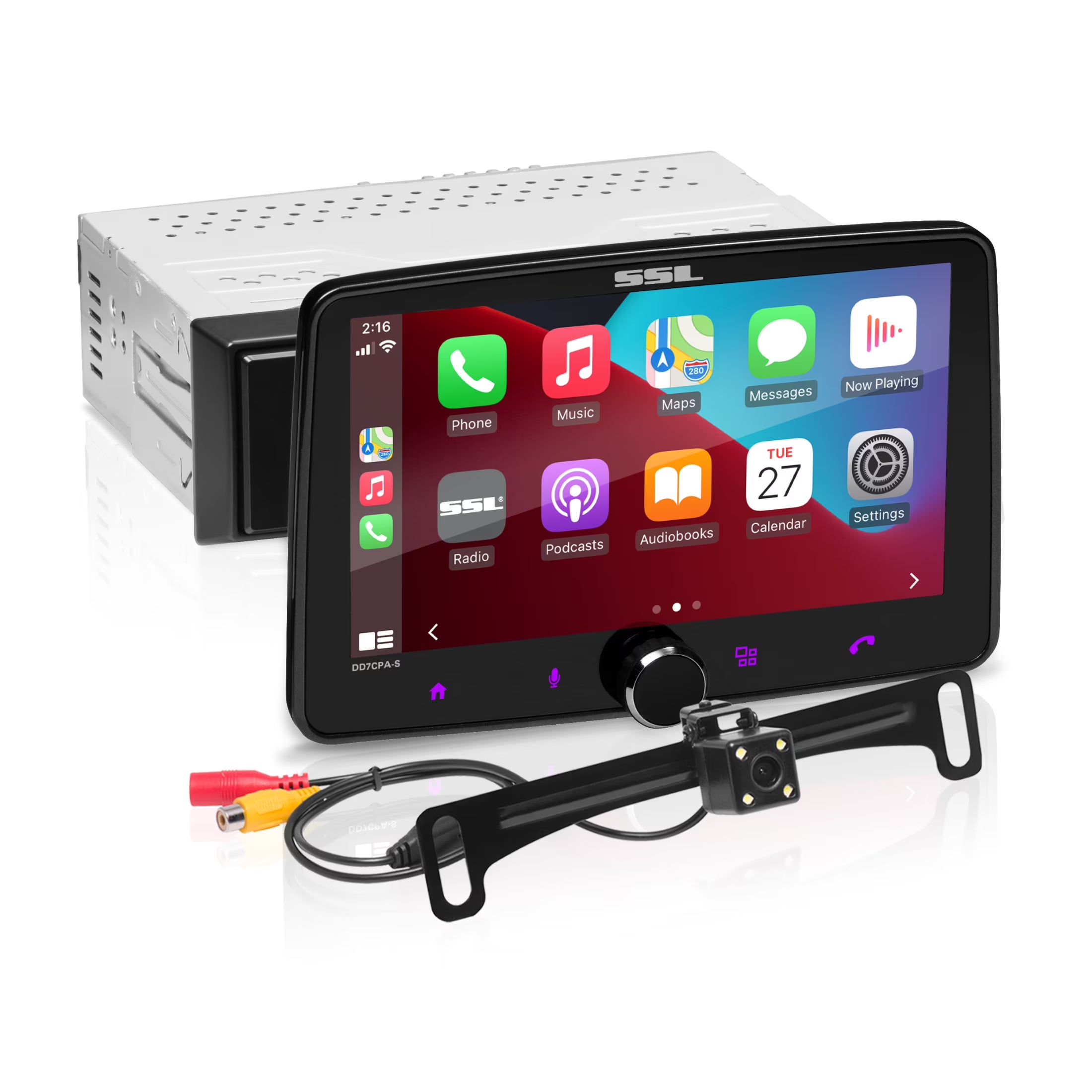 Sound Storm Laboratories DD7CPA-CS 7 inch Single DIN CarPlay Radio ??Android Auto and Apple CarPlay, Bluetooth, AM/FM Radio Receiver, Backup Camera