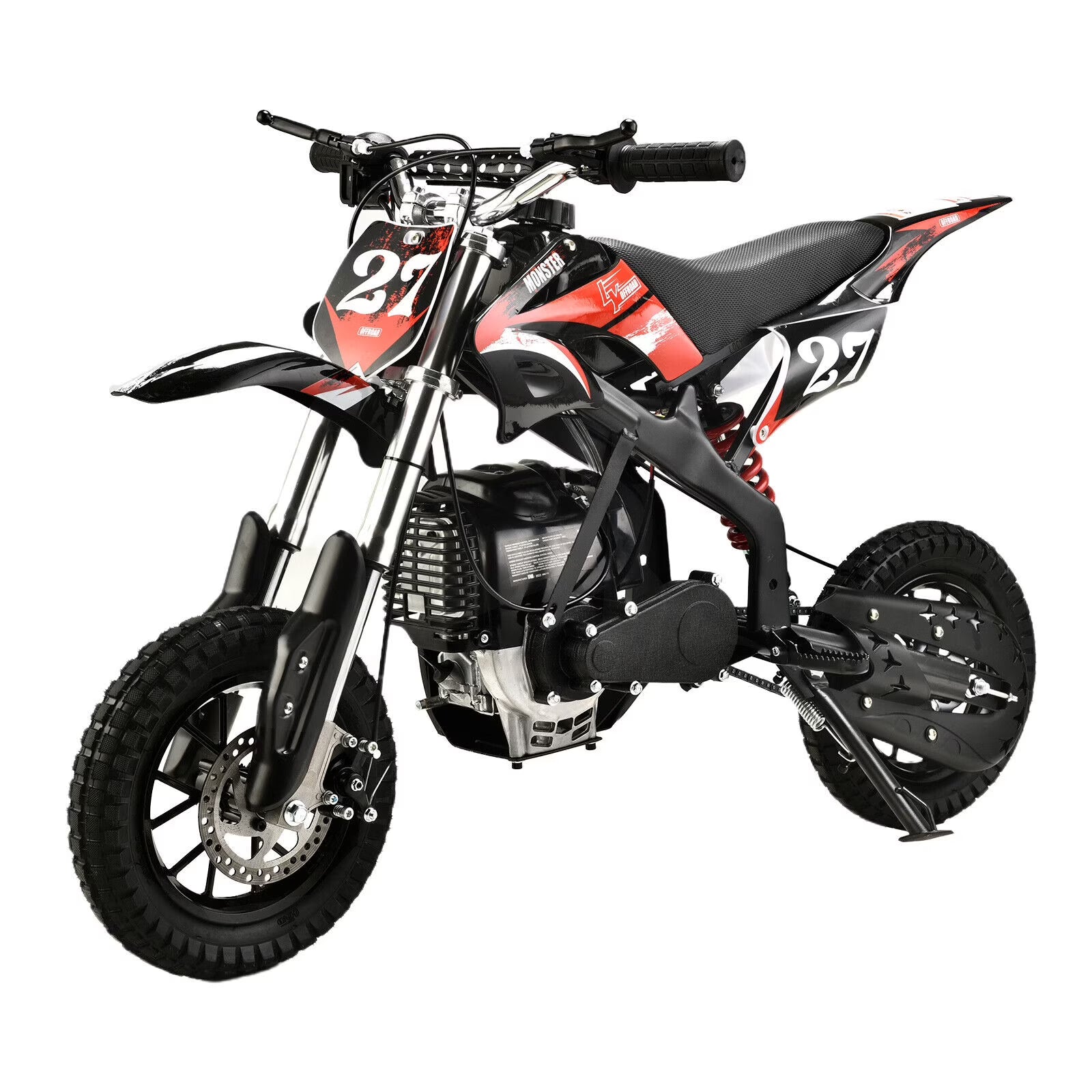 Mini Dirt Bike Gas Powered 4-Stroke 40cc Pocket Pit Bike Brakes Motorcycle for Kids Teens Black