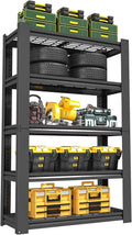 72 H|36 W Garage Shelving Heavy Duty, Metal Garage Shelves, Adjustable 5 Tiers Storage Shelves, Garage Industrial Shelving Utility Racks for Kitchen, Industrial, Warehouse, Basement, Garage, Gym