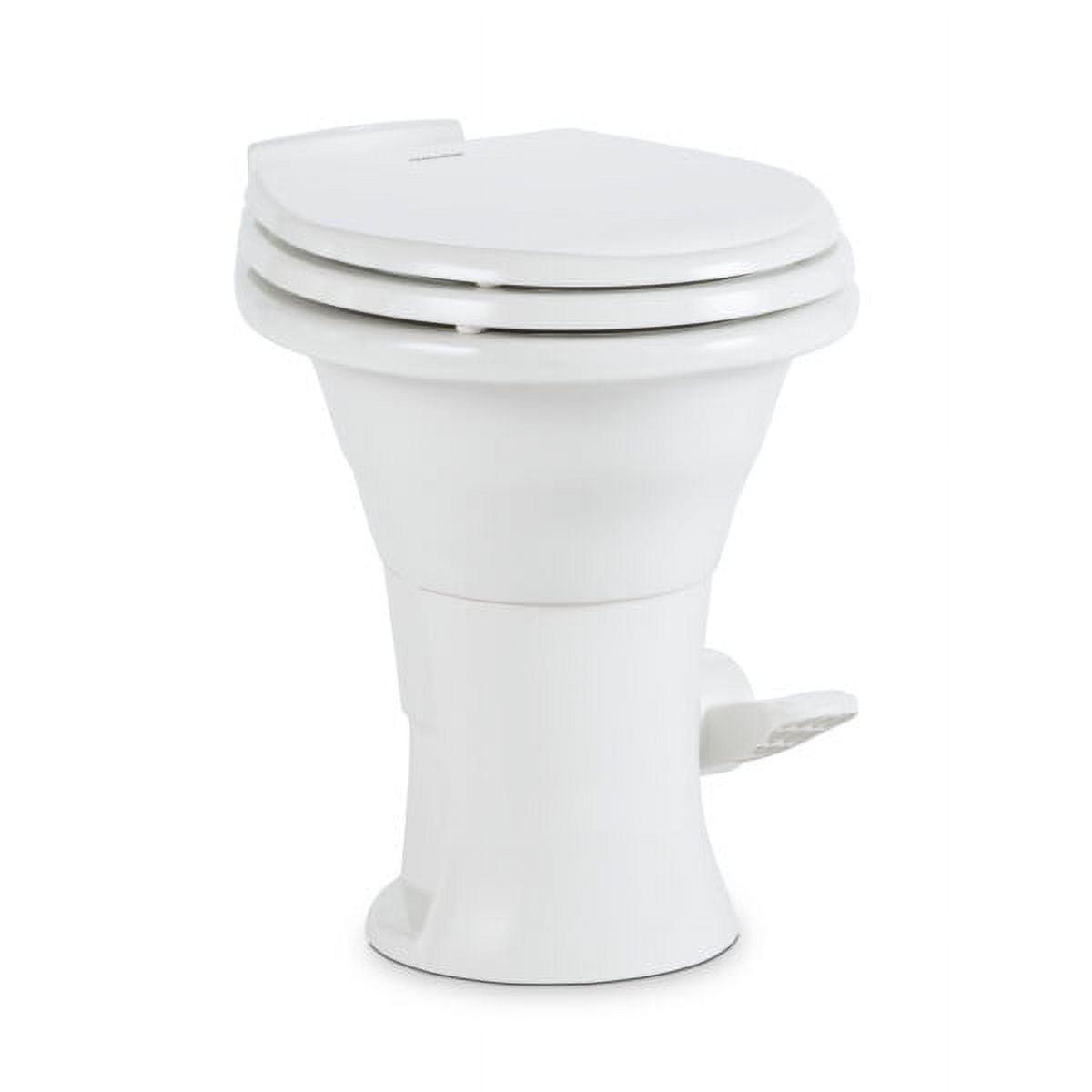 Dometic 310 Standard Toilet - White. Oblong Shape. Lightweight and Efficient with Pressure-Enhanced PowerFlush and Slow Close Seat Cover - Perfect for Modern RVs