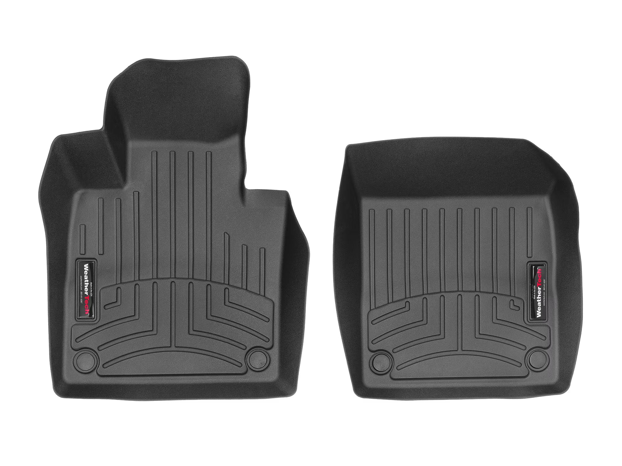 WeatherTech Custom Fit FloorLiners compatible with Volvo XC60 Recharge, XC60 - 1st Row (Driver & Passenger), Black