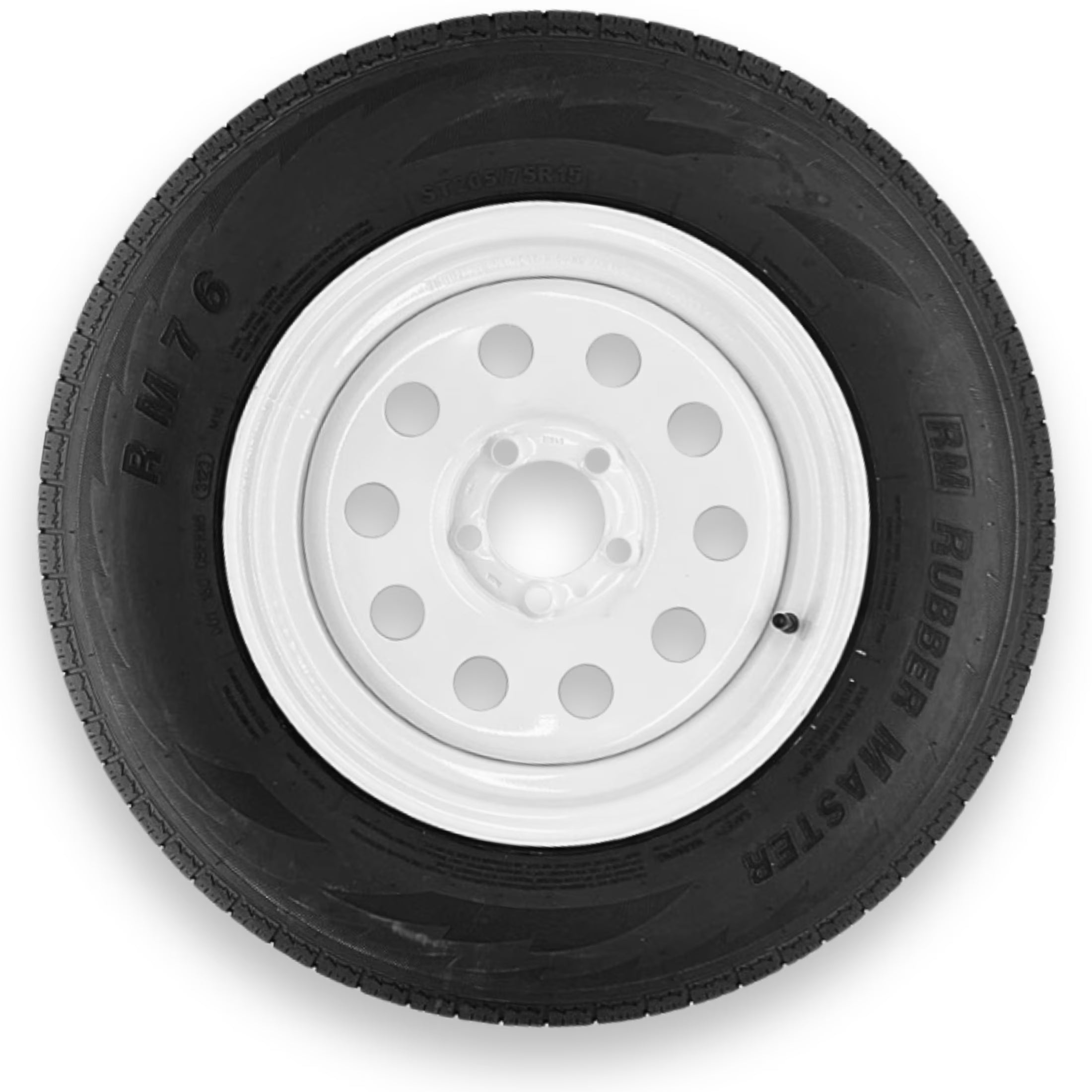 RubberMaster ST205/75R15 8 Ply Highway Rib Tire and 5 on 5 Modular