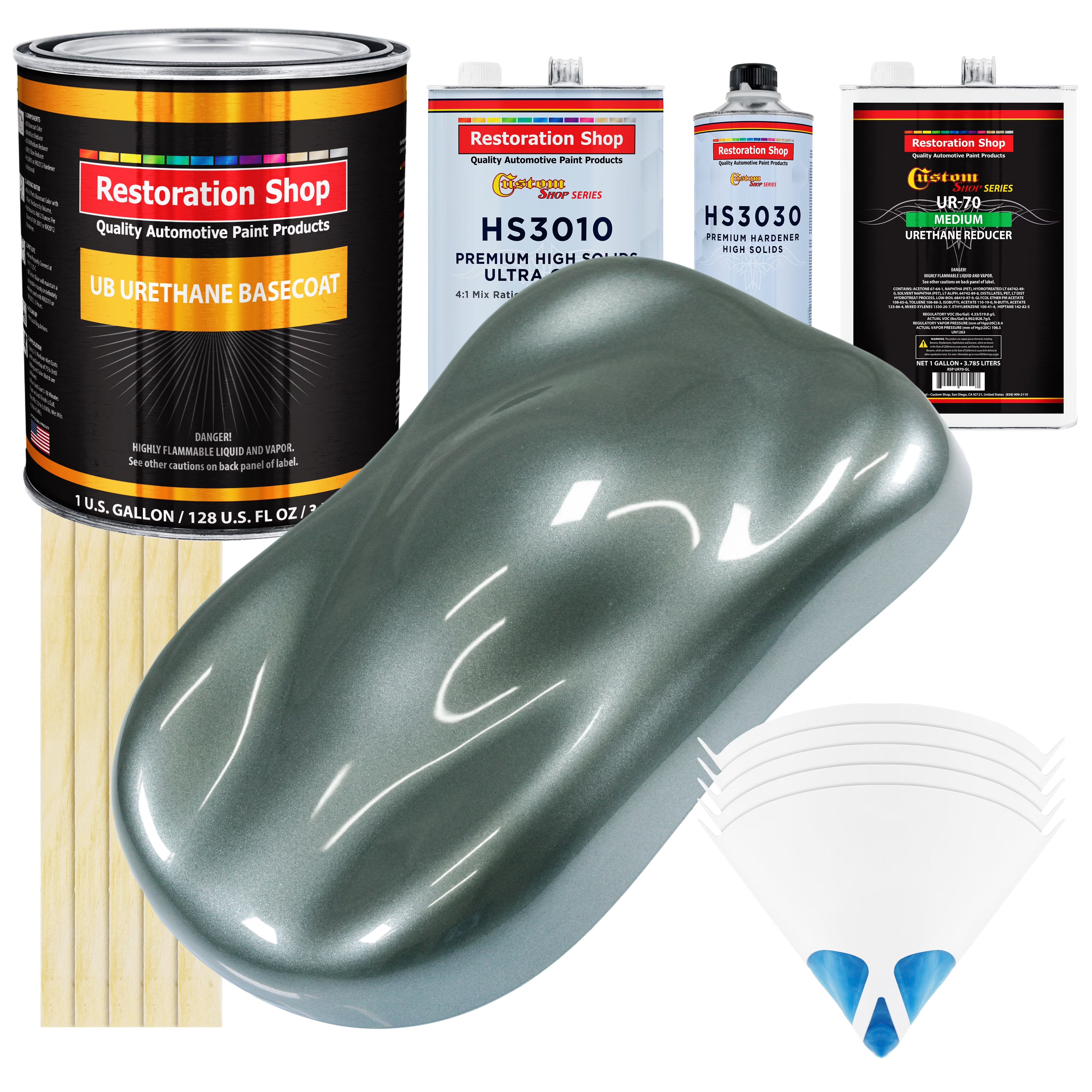 Steel Gray Metallic Premium Gallon Kit URETHANE BASECOAT Car Auto Paint Kit
