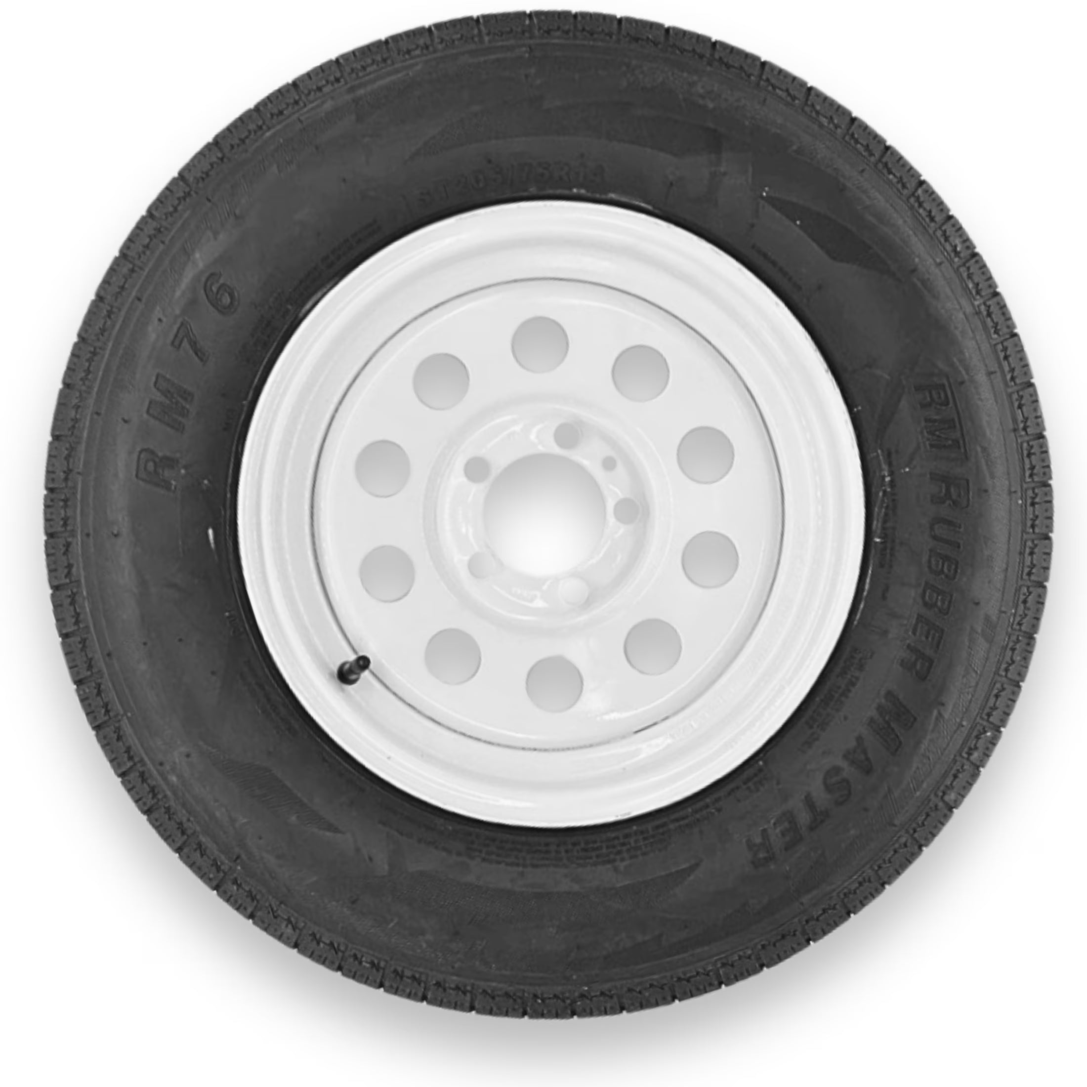 RubberMaster ST205/75R14 8 Ply Highway Rib Tire and 5 on 4.5 Modular