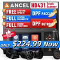 ANCEL Heavy Duty Truck All System Diagnostic Scanner DPF Regen & Reset for Detroit, Paccar, HDOBD & OBD2 Truck Code Reader, Lifetime Free Update