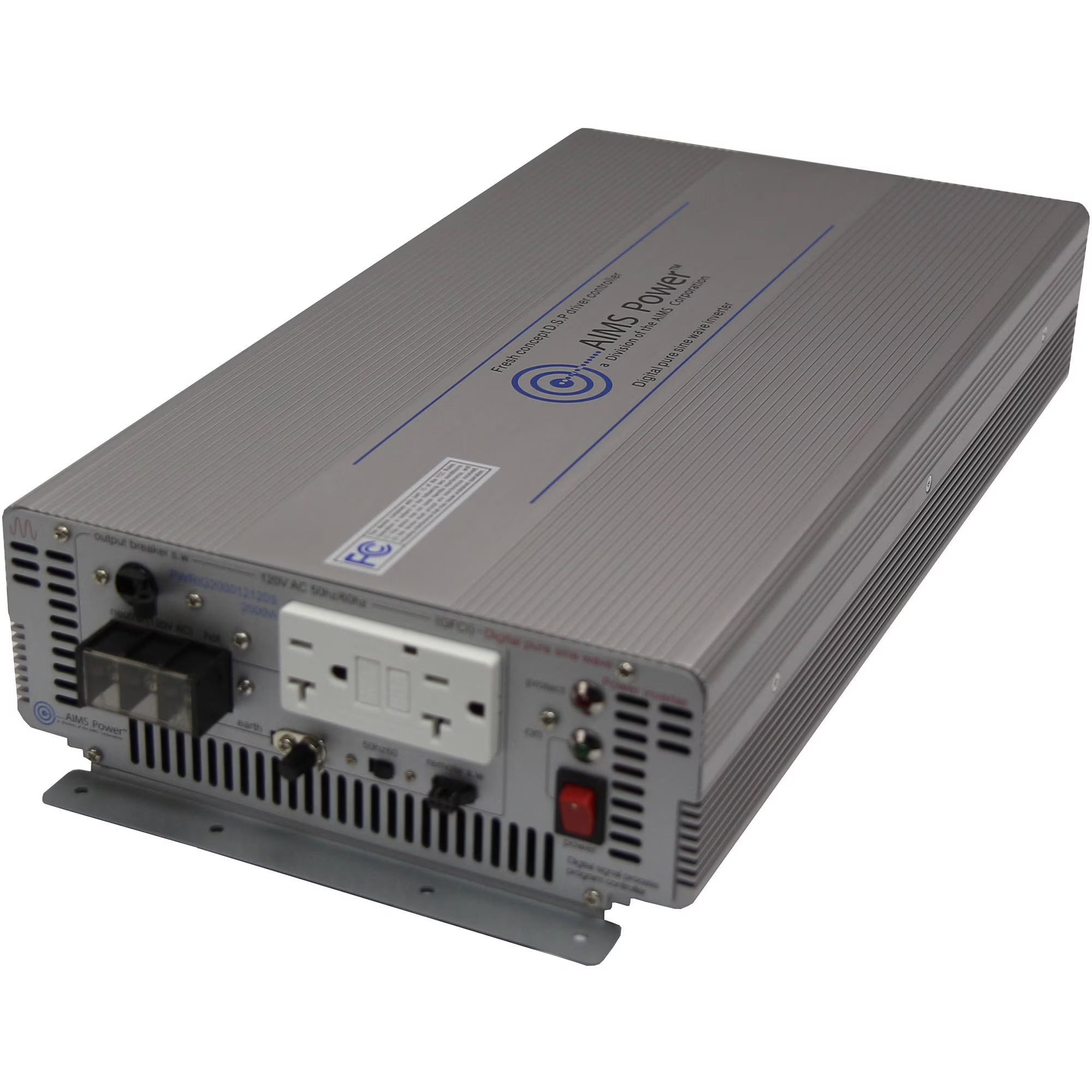 AIMS Power PWRIG200012120S 2000 WATT PURE SINE POWER INVERTER 12VDC TO 120VAC INDUSTRIAL GRADE
