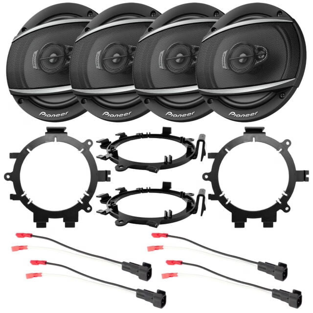 Pioneer TS-A1677S A-Series 6.5  3-Way Coaxial Car Audio Speakers with Speaker Adaptors