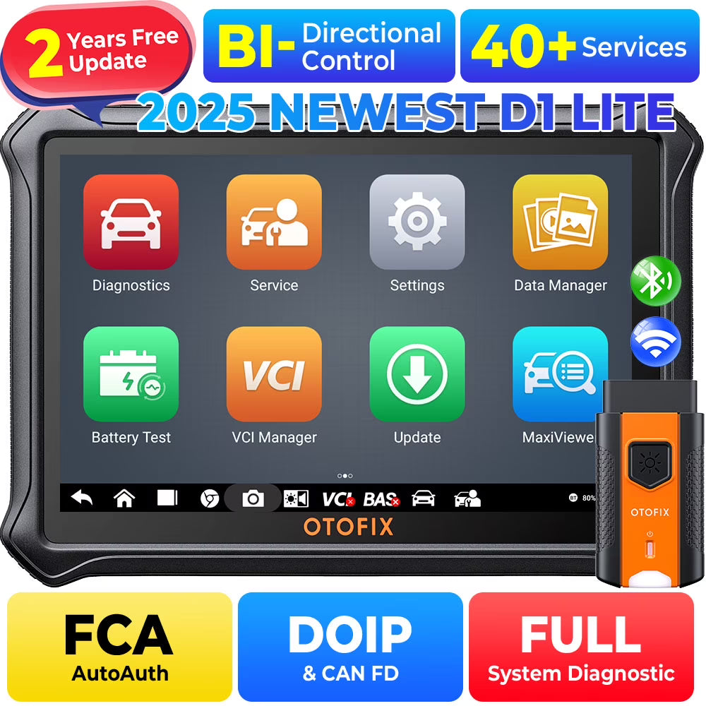 OTOFIX D1 Lite 7  Bidirectional Scan Tool with 2-Year Updates, 2025 Newest All System Automotive Diagnostic Scanner, 38+ Reset Services