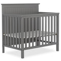 Dream On Me Ava 4-in-1 Convertible Mini Crib. Steel Grey