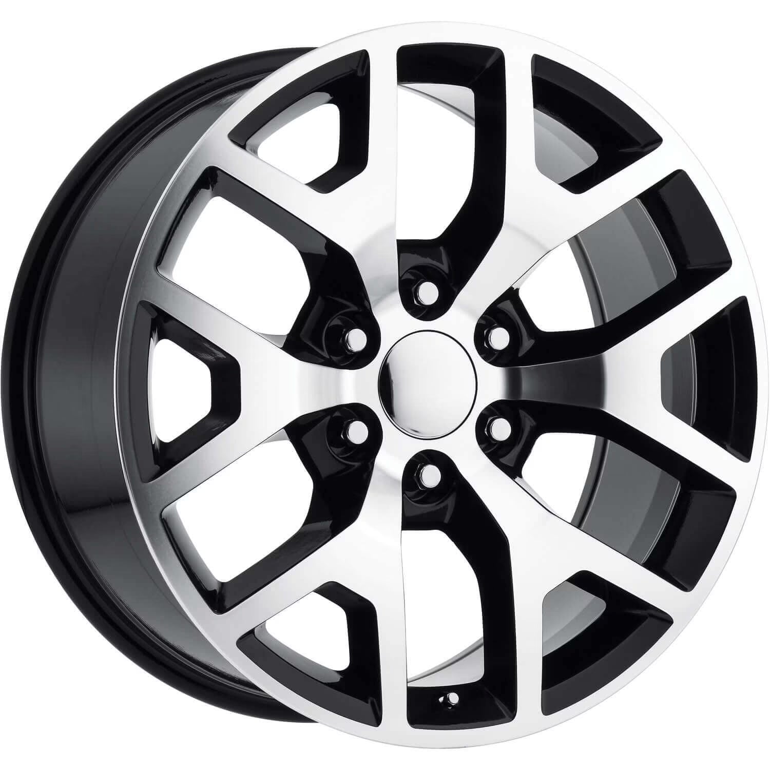 REV Wheels 586MB-2408332 586 Series- 24x10 - 6.76 bs - 6x5.5/6x139.7 -Black/Machine Lip