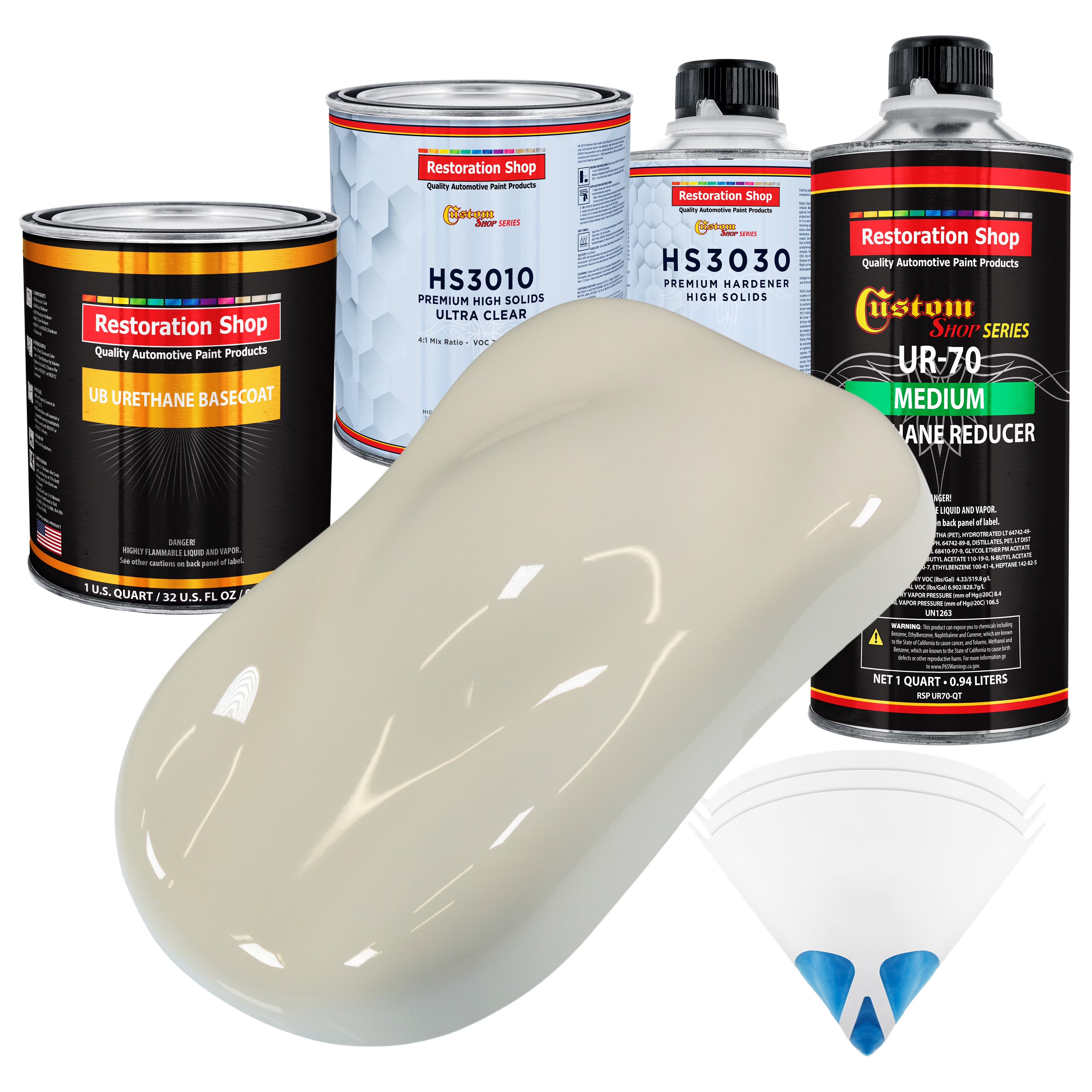 PERFORMANCE BRIGHT White Premium Qt URETHANE BASECOAT CLEARCOAT Auto Paint Kit