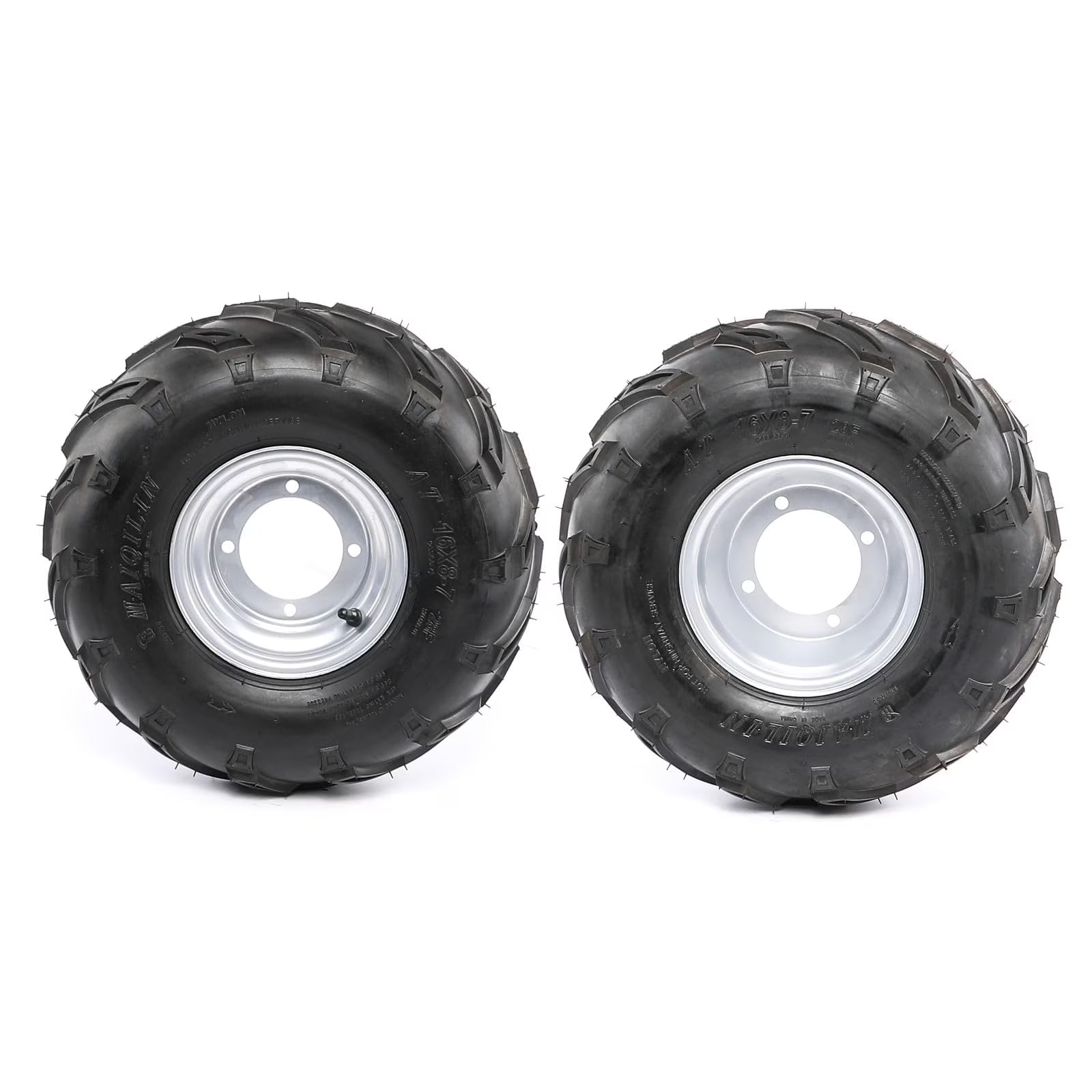 Set of 2 7  Front Rear Go Kart Tires Wheels 16X8-7 ATV Tubeless Tire and Rim 4 Stud 16x8x7 for Go Cart UTV Quad Buggy Mini Bike 4 Wheelers Ride on Mower Utility Vehicles Taotao Coolster (2pcs)