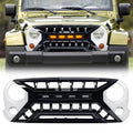 AMERICAN MODIFIED Grille 07-18 Jeep Wrangler JK w/ Amber LED, White/Black