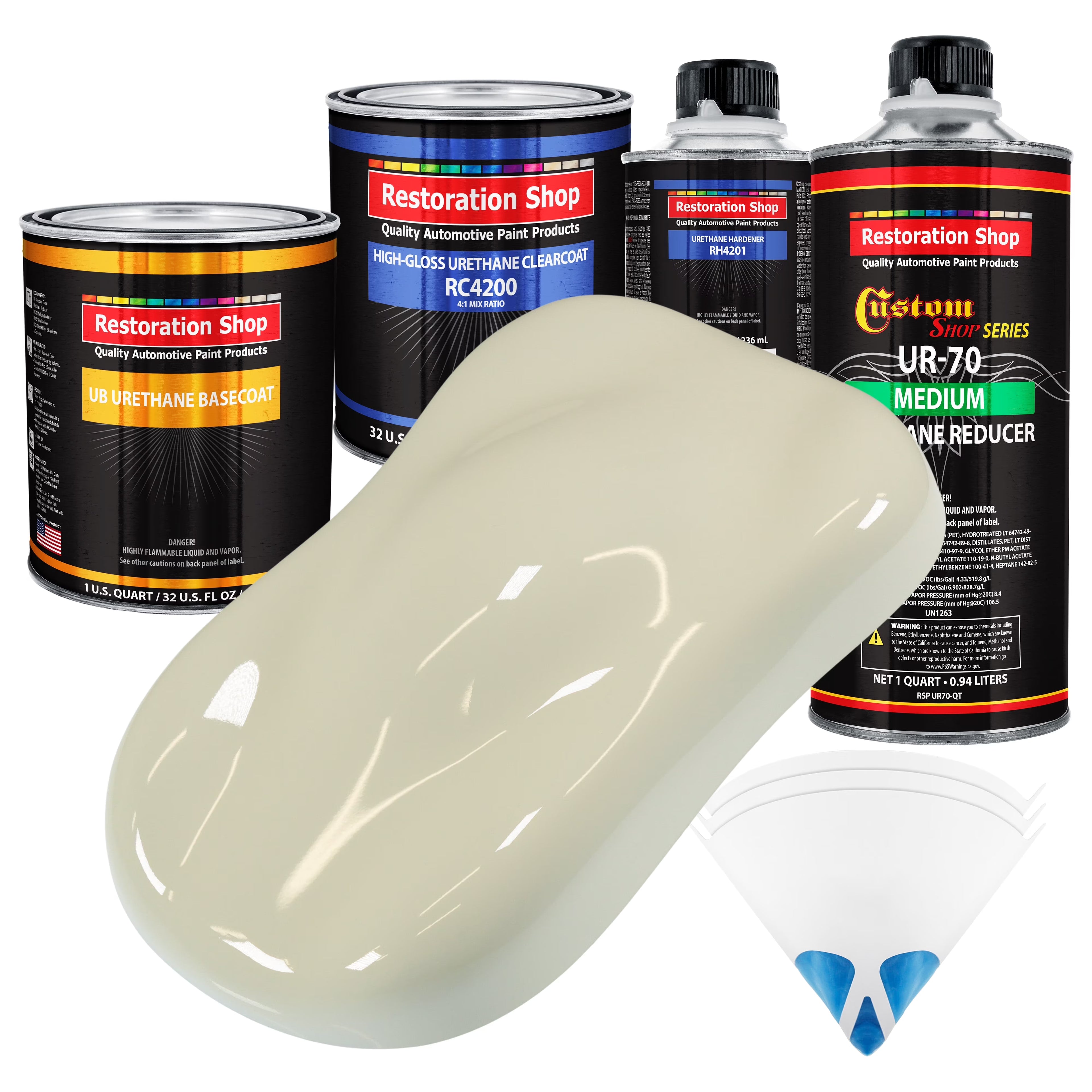 Grand Prix White Quart URETHANE BASECOAT CLEARCOAT Car Auto Body Paint Kit