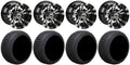 LSI Warlock 10  Black Golf Wheels 205x50-10 Cruze Tires E-Z-GO & Club Car