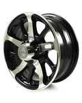 14X5.5 5-Lug on 4.5  Aluminum Series 08 Trailer Wheel - Black Inlay - 845545B